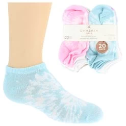 Girls' Danskin No-Show Tie-Dye 20-Pair Pack