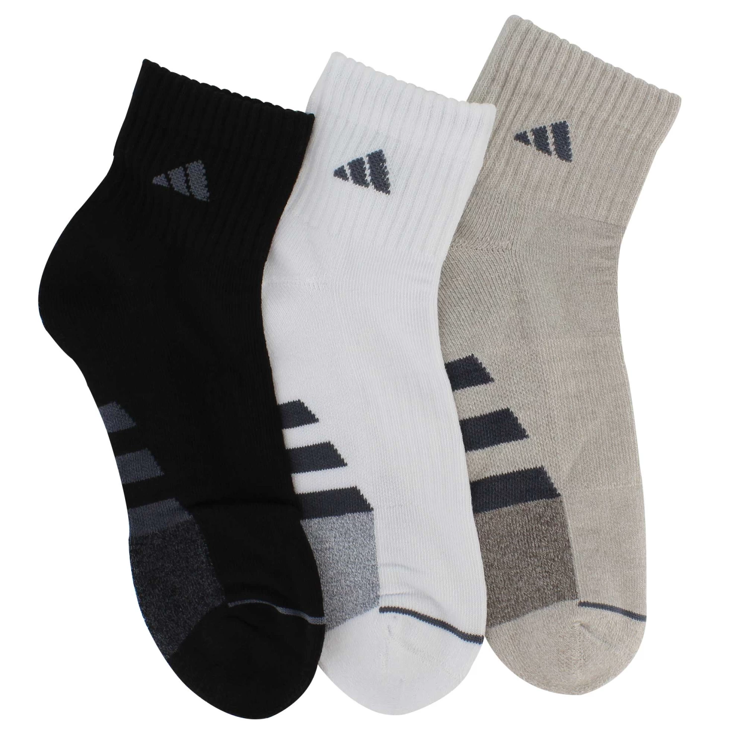 Men's Adidas Cushioned Quarter 3-Pair Pack 2 Men's Adidas Cushioned Quarter 3-Pair Pack - Image 2