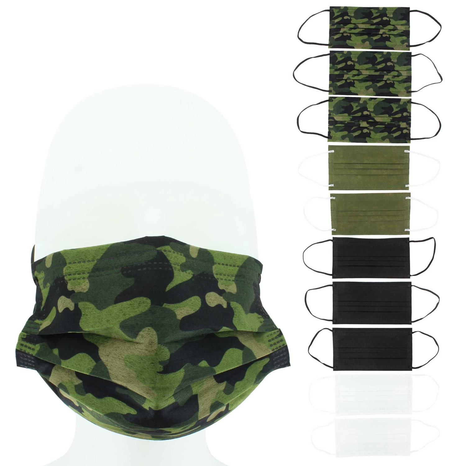 Adult Camouflage Assortment Face Mask 10-Pack 1 Adult Camouflage Assortment Face Mask 10-Pack