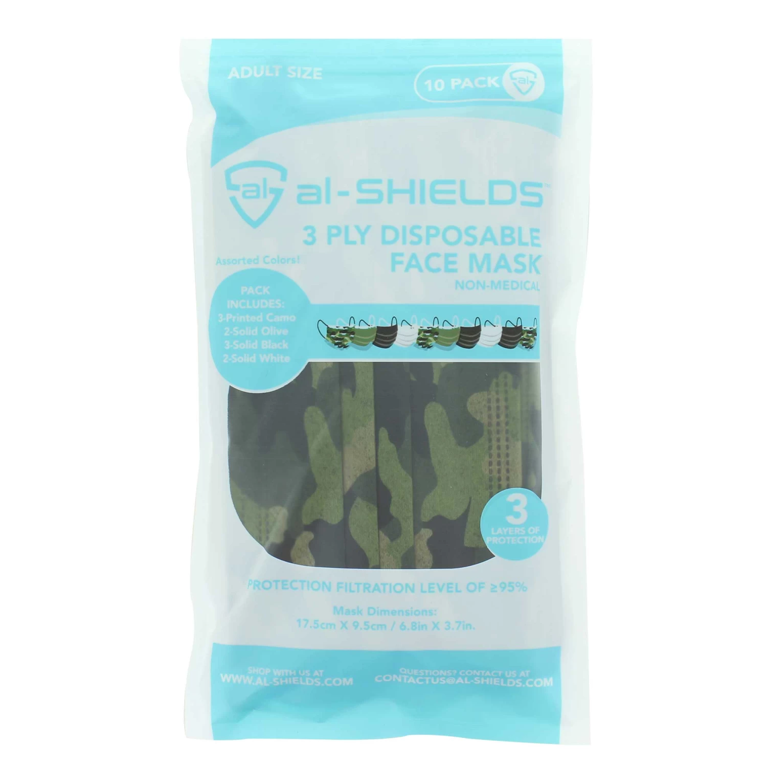 Adult Camouflage Assortment Face Mask 10-Pack 3 Adult Camouflage Assortment Face Mask 10-Pack - Image 3