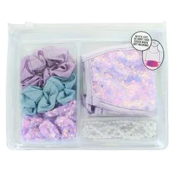 Kids' Sequin Face Mask, Strap And Scrunchie Set -Chic Shoe Shop 872660 images 03