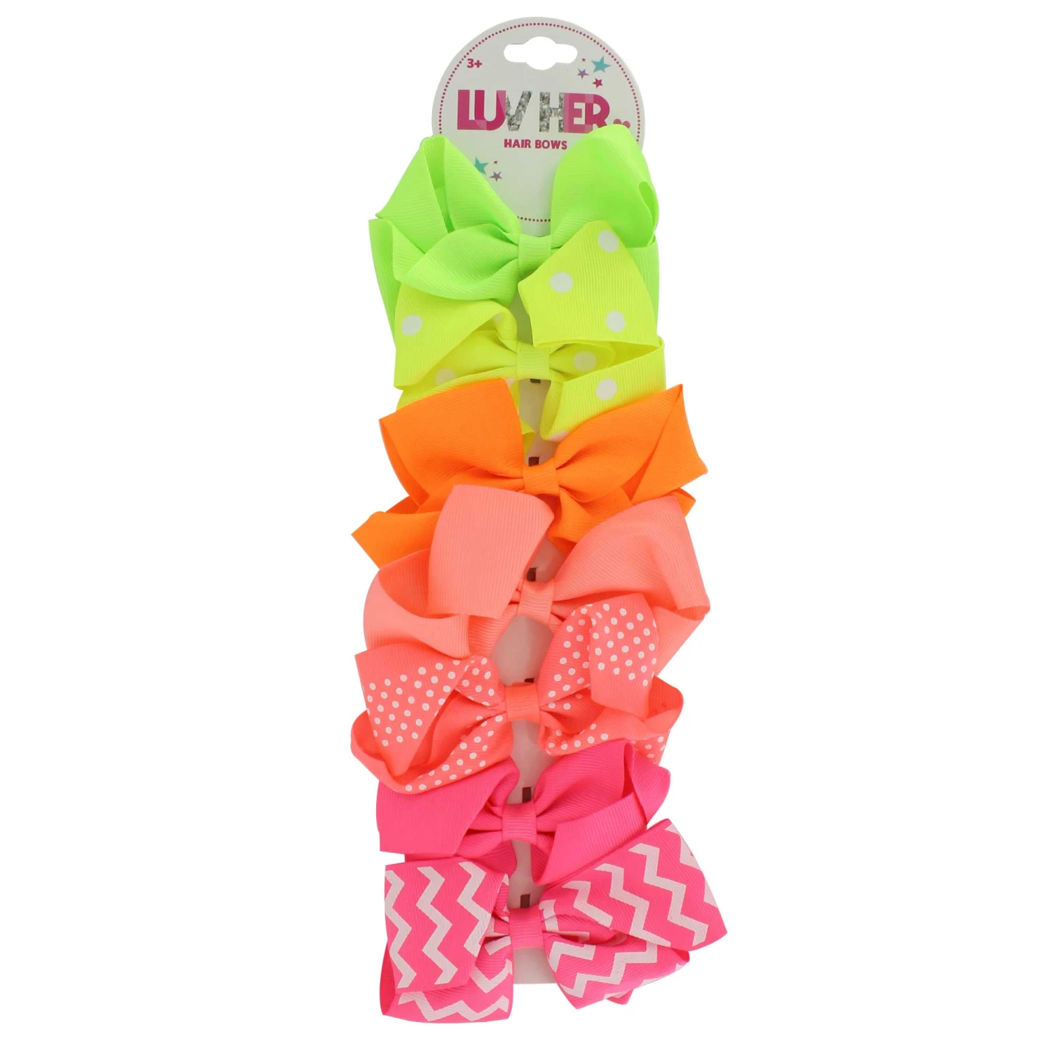 Girls' Bright Neon 7-Piece Bow Set 1 Girls' Bright Neon 7-Piece Bow Set