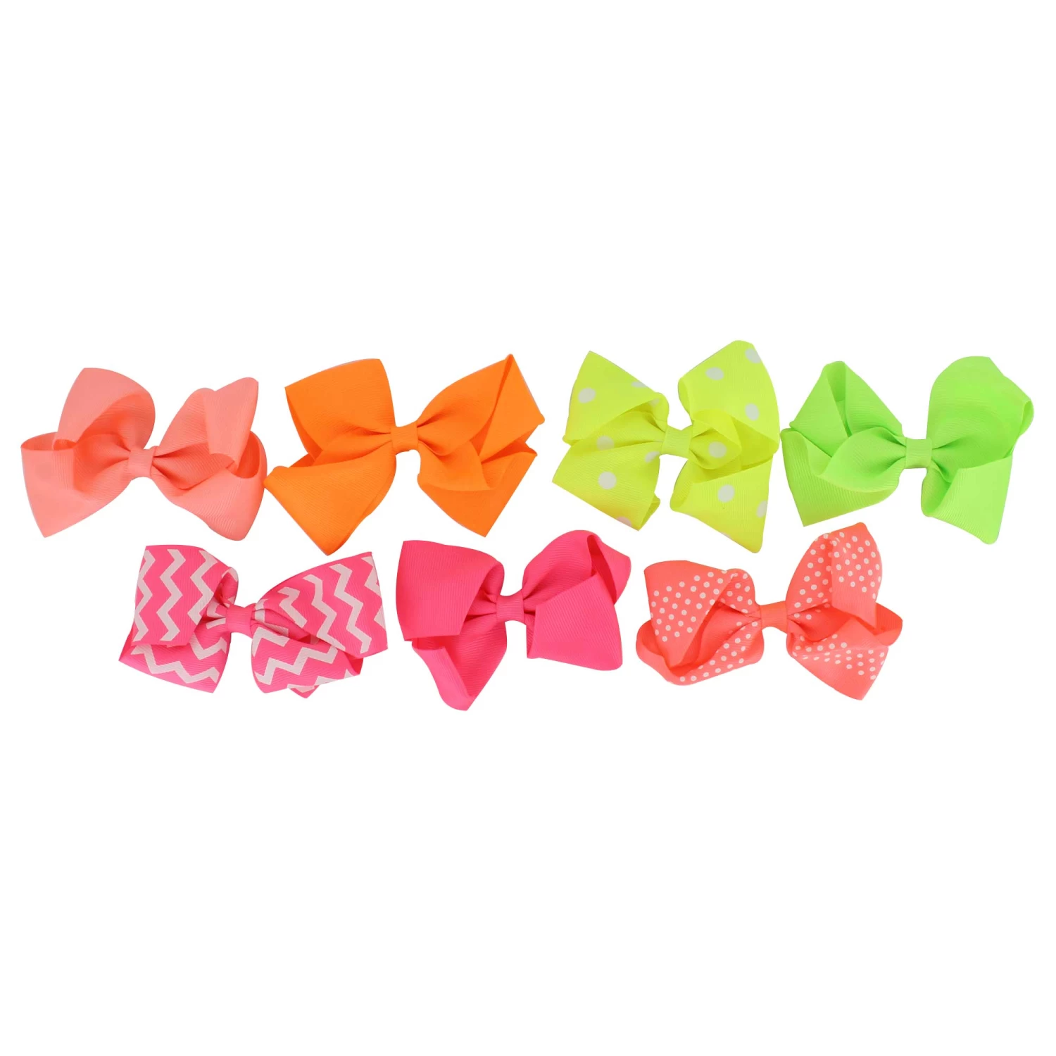 Girls' Bright Neon 7-Piece Bow Set 2 Girls' Bright Neon 7-Piece Bow Set - Image 2