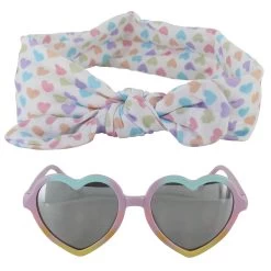 Kids' Heart-Print Sunglasses And Headband