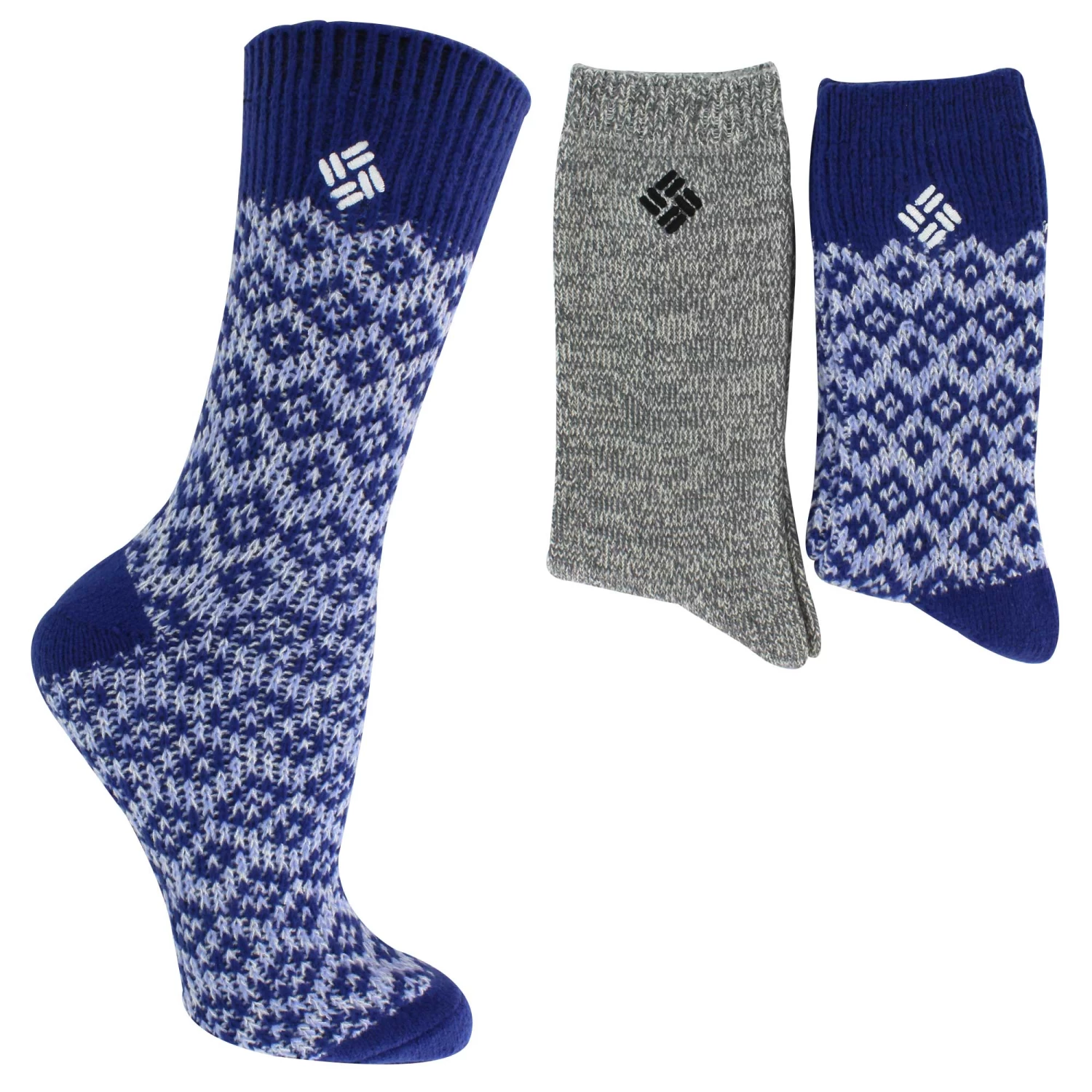 Women's Columbia Diamond-Design Crew 2-Pair Pack 1 Women's Columbia Diamond-Design Crew 2-Pair Pack