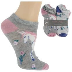 Women's Pink Label Unicorn No-Show 20 For $10