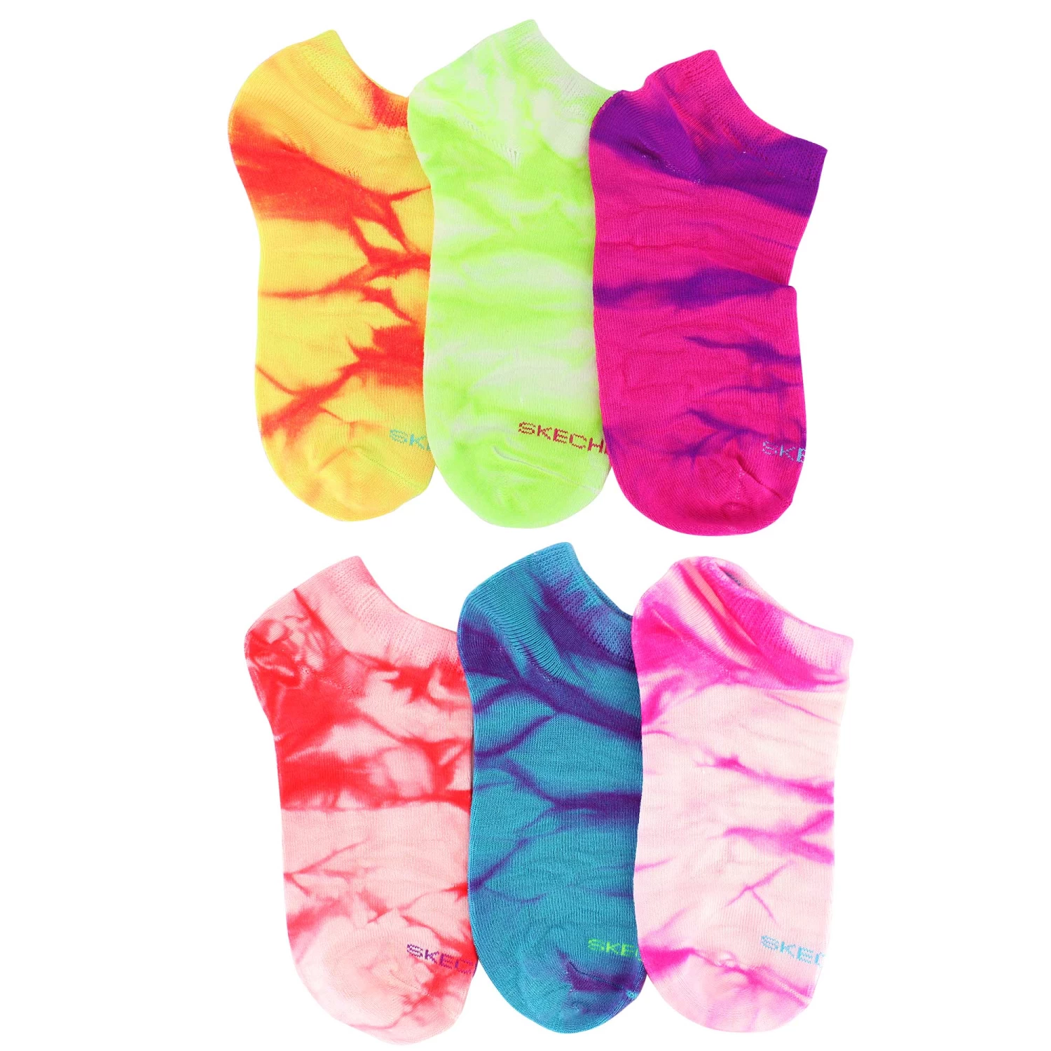 Women's Skechers Tie-Dye Low-Cut 6-Pair Pack 2 Women's Skechers Tie-Dye Low-Cut 6-Pair Pack - Image 2