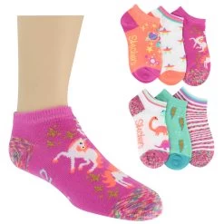 Kids' Skechers Unicorn No-Show 6-Pair Pack
