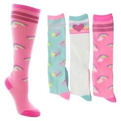 Girls' Skechers Rainbow Knee-High 3-Pair Pack