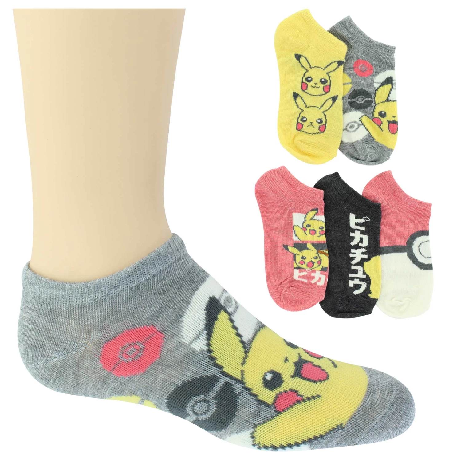 Kids' Pokemon No-Show 5-Pair Pack 1 Kids' Pokemon No-Show 5-Pair Pack