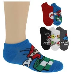 Kids' Super Mario No-Show 5-Pair Pack