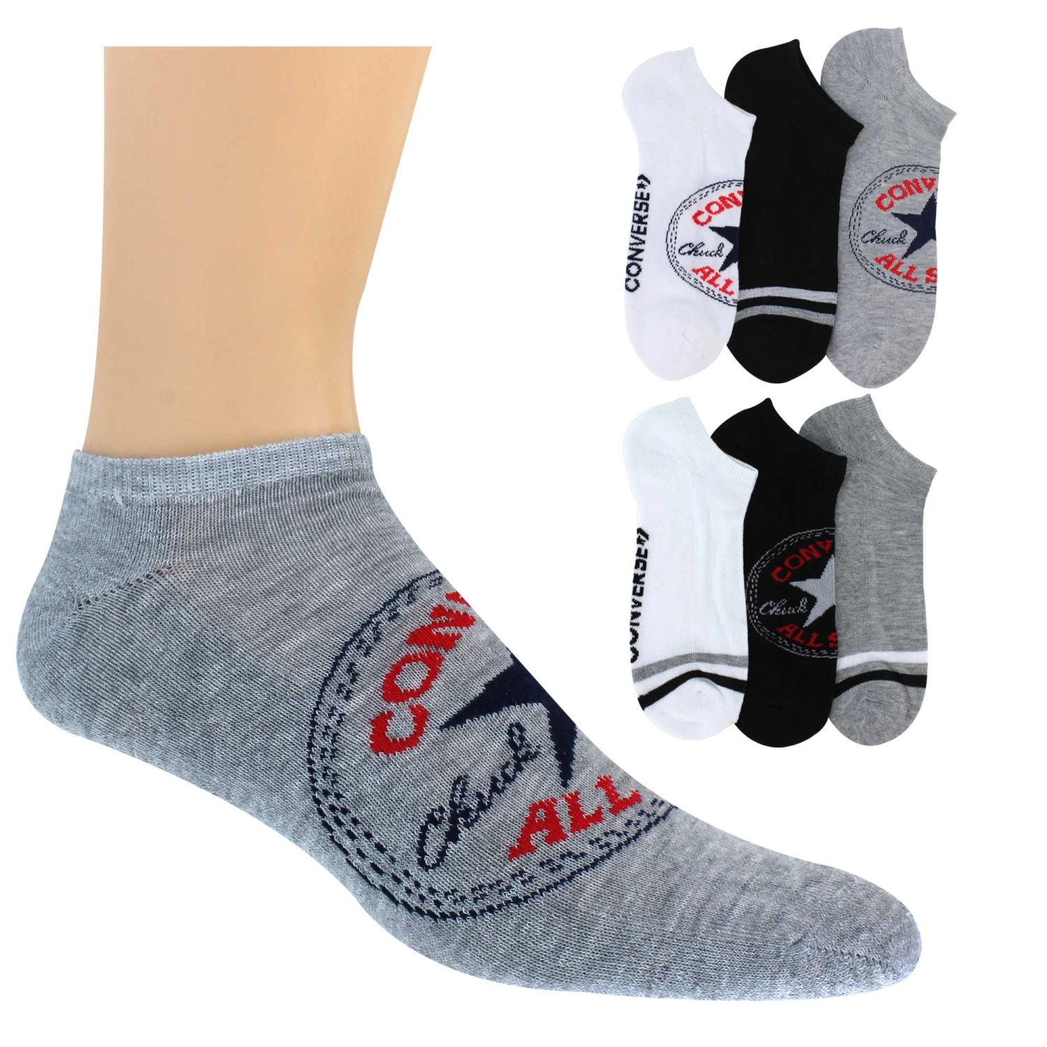 Men's Converse Chuck Patch No-Show 6-Pair Pack 1 Men's Converse Chuck Patch No-Show 6-Pair Pack