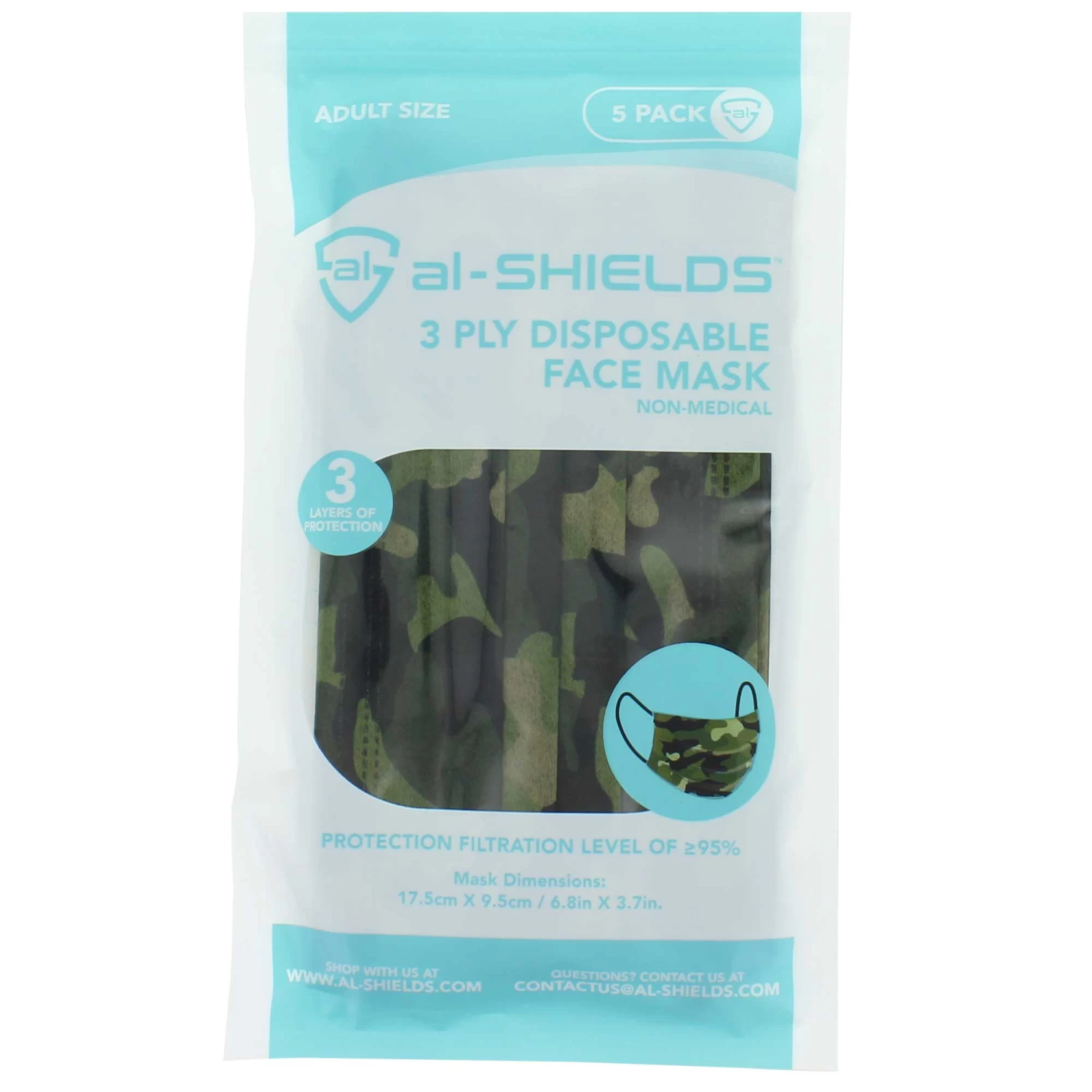 Adult Camouflage Face Mask 5-Pack 3 Adult Camouflage Face Mask 5-Pack - Image 3