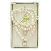 Love Faux-Pearl Necklace And Bracelet Set