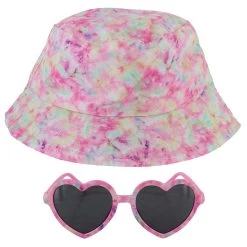 Kids' Tie-Dye Print Sunglasses And Hat