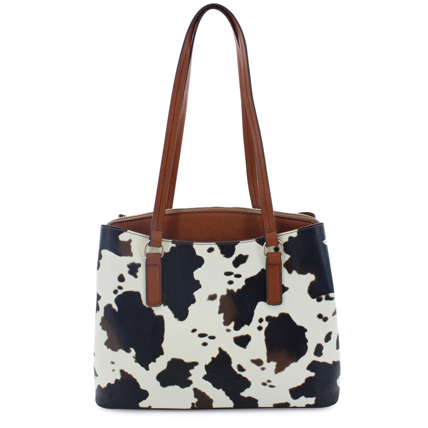 Style Strategy Kitty Cow-Print Satchel With Wallet 2 Style Strategy Kitty Cow-Print Satchel With Wallet - Image 2