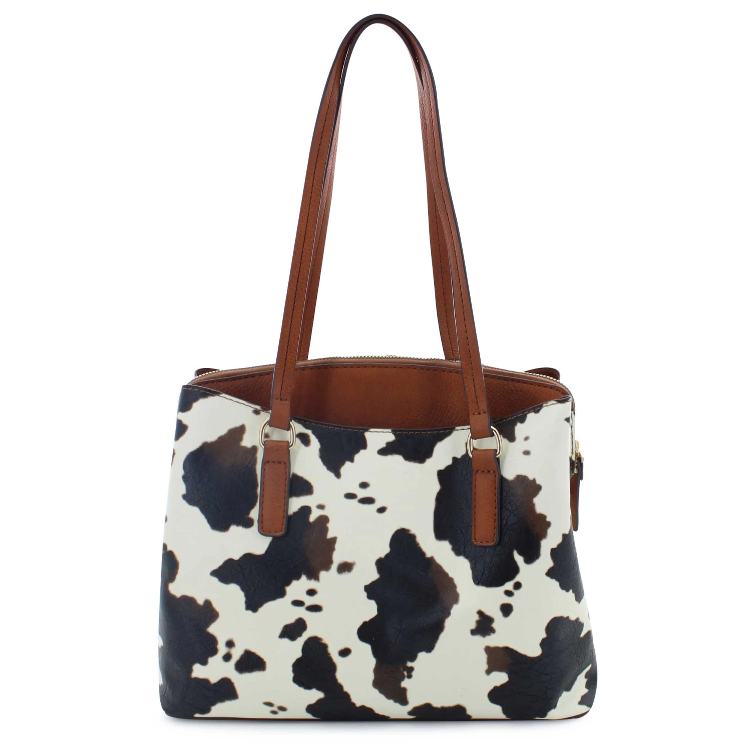 Style Strategy Kitty Cow-Print Satchel With Wallet 3 Style Strategy Kitty Cow-Print Satchel With Wallet - Image 3