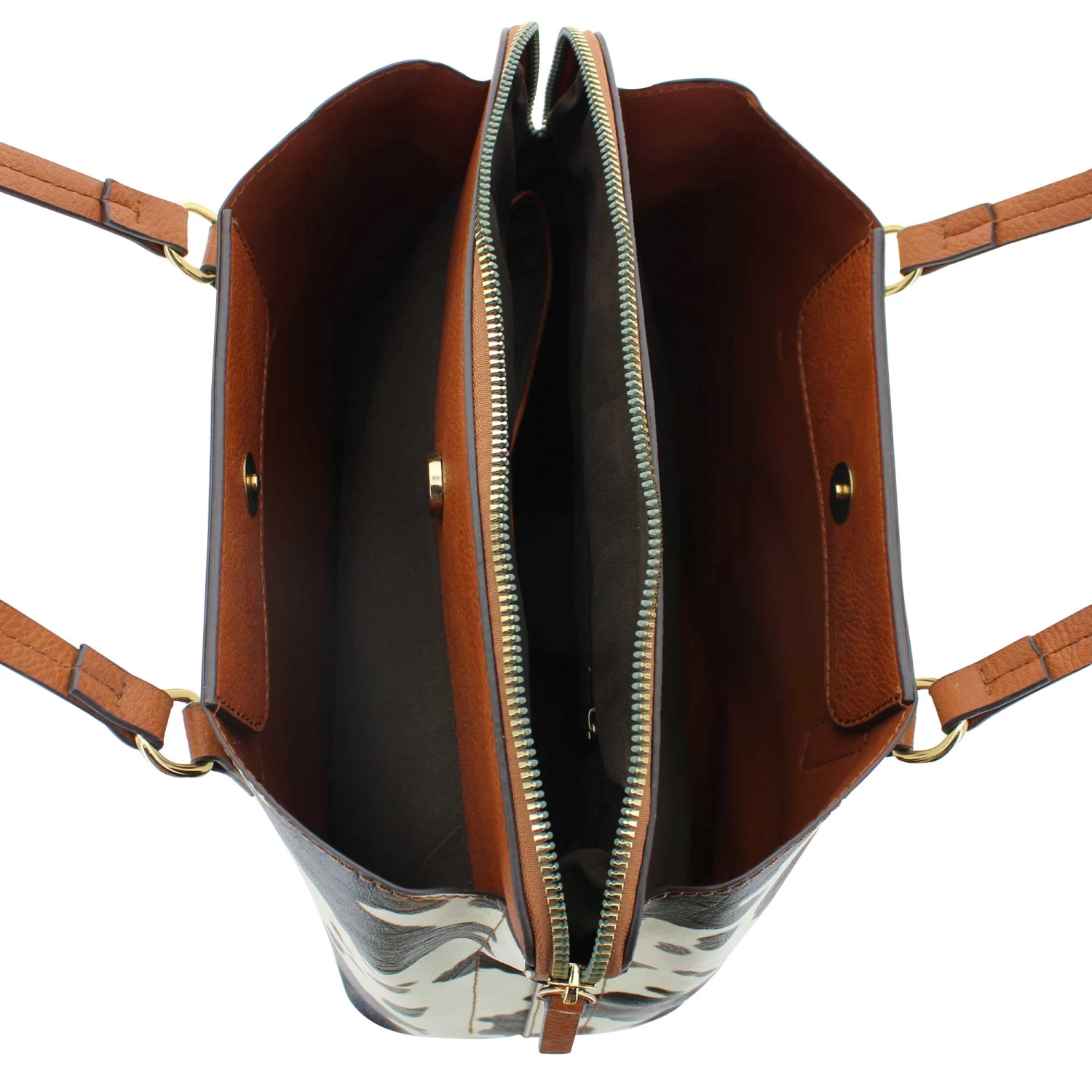 Style Strategy Kitty Cow-Print Satchel With Wallet 5 Style Strategy Kitty Cow-Print Satchel With Wallet - Image 5